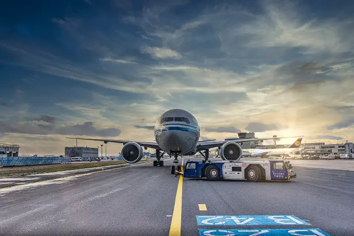 Cargo aircraft on an airport apron